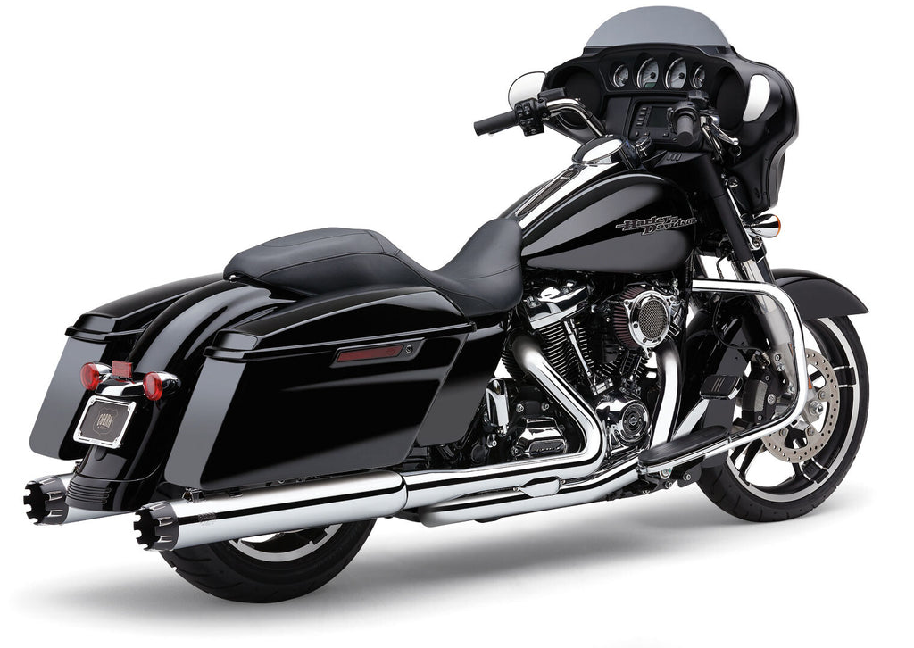 Cobra 4" Dual CUT TIP Slip-On Chrome FLH/FLT 17-25 6267 for Harley-Davidson