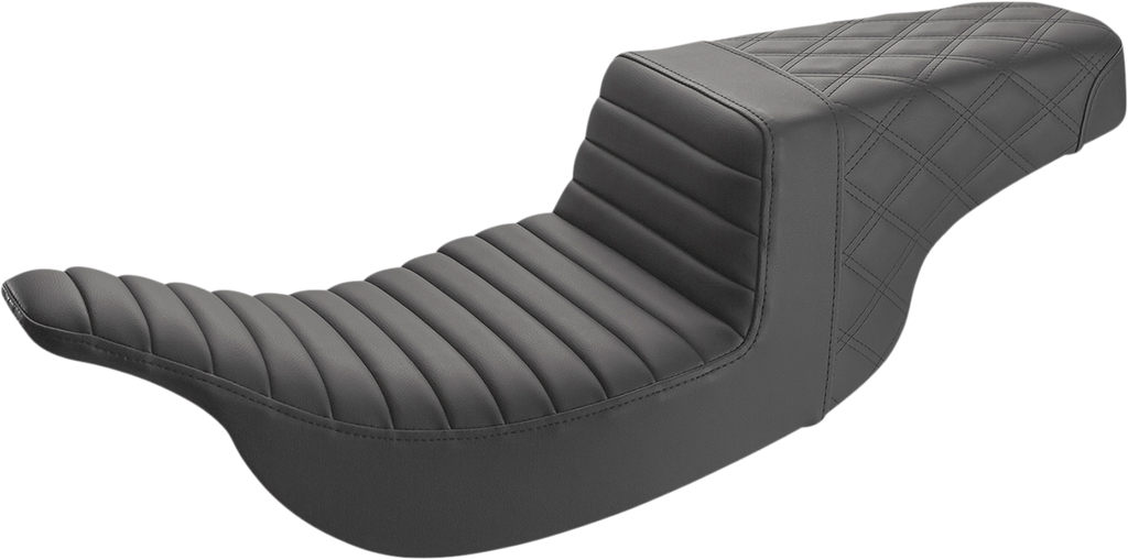 Saddlemen Step-Up Seat — Front Tuck-n-Roll/Rear Lattice Stitch