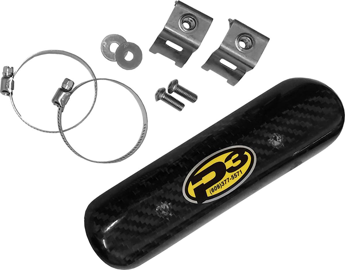 P3 Heat Shield Carbon Fiber 5" Universal 200005 for Honda CRF125F 2019-2025