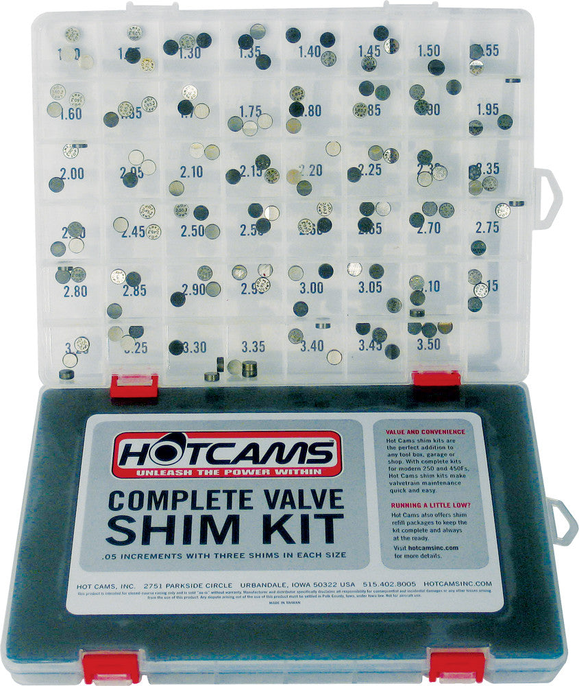 Hot Cams Valve Shim Kit 141PC Honda/Kawasaki/Suzuki/Yamaha HCSHIM02 for Arctic Cat / Honda & More