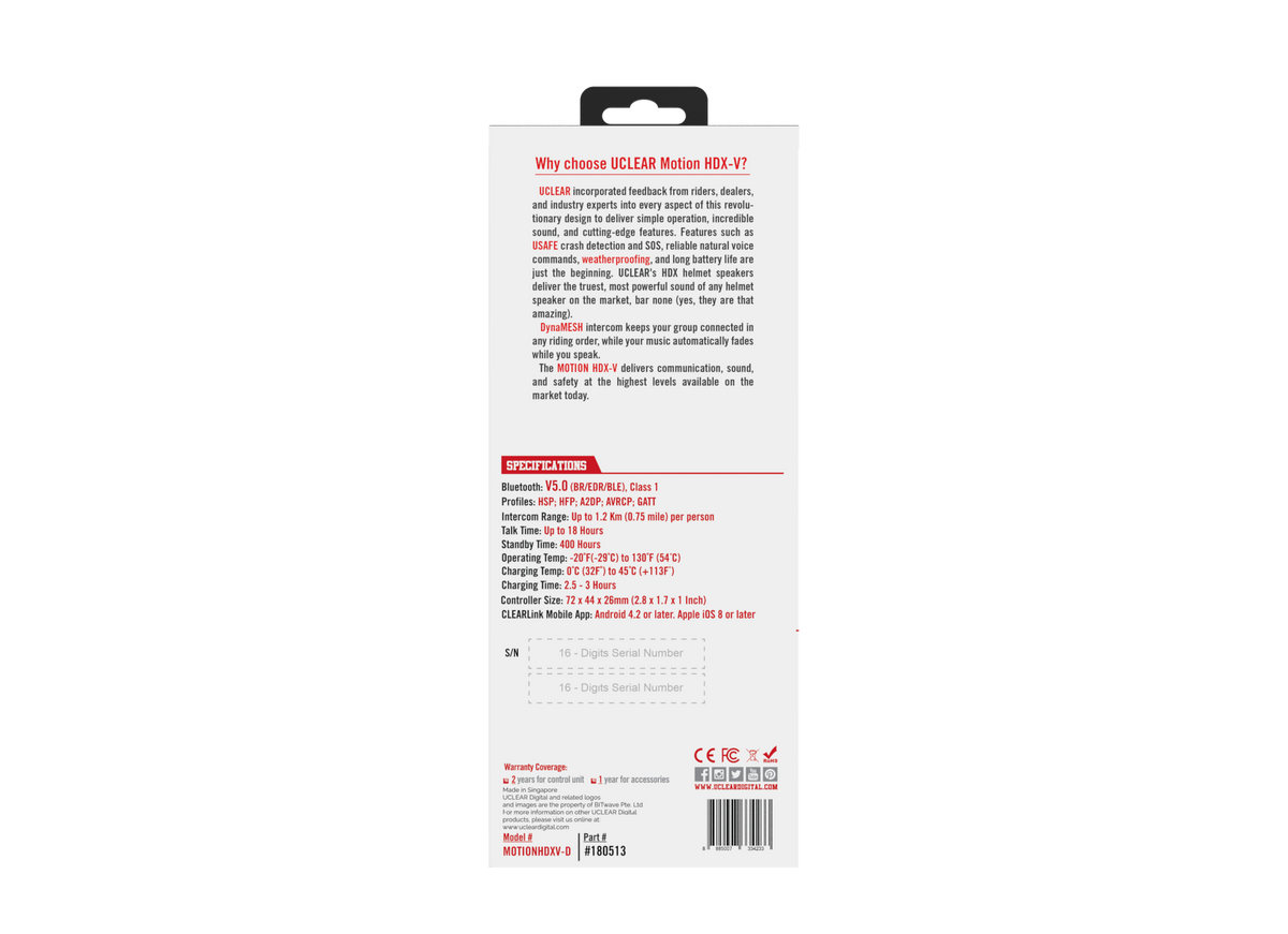 Uclear MOTION HDX-V DUAL KIT HELMET AUDIO DUAL KIT