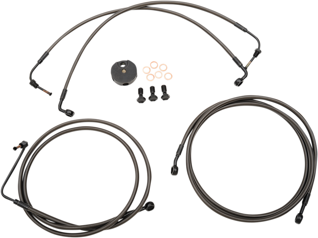 LA Choppers Midnight Braided Brake Line Kit