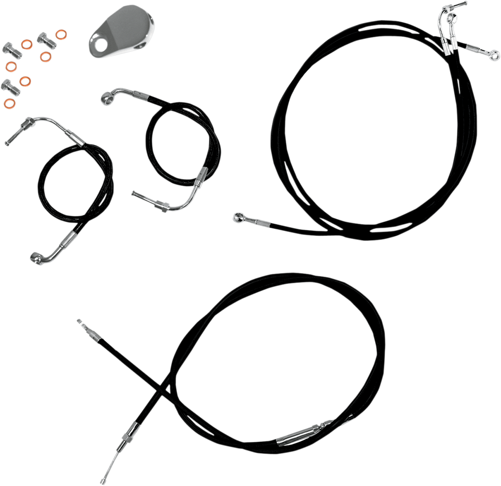 LA Choppers Standard Black Vinyl Handlebar Cable/Brake Line Kit — Ape Hanger