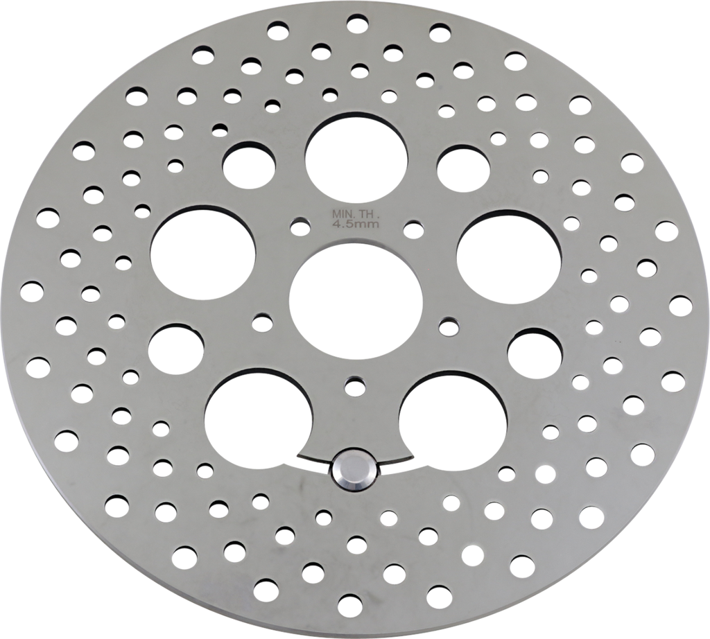 Drag Specialties Polished Stainless Steel Drilled Brake Rotor