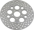 Drag Specialties Polished Stainless Steel Drilled Brake Rotor