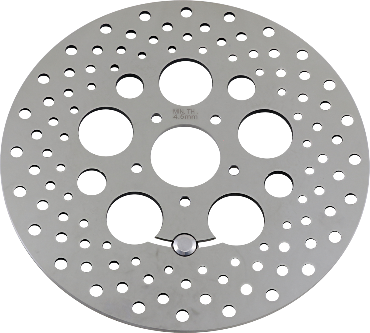 Drag Specialties Polished Stainless Steel Drilled Brake Rotor