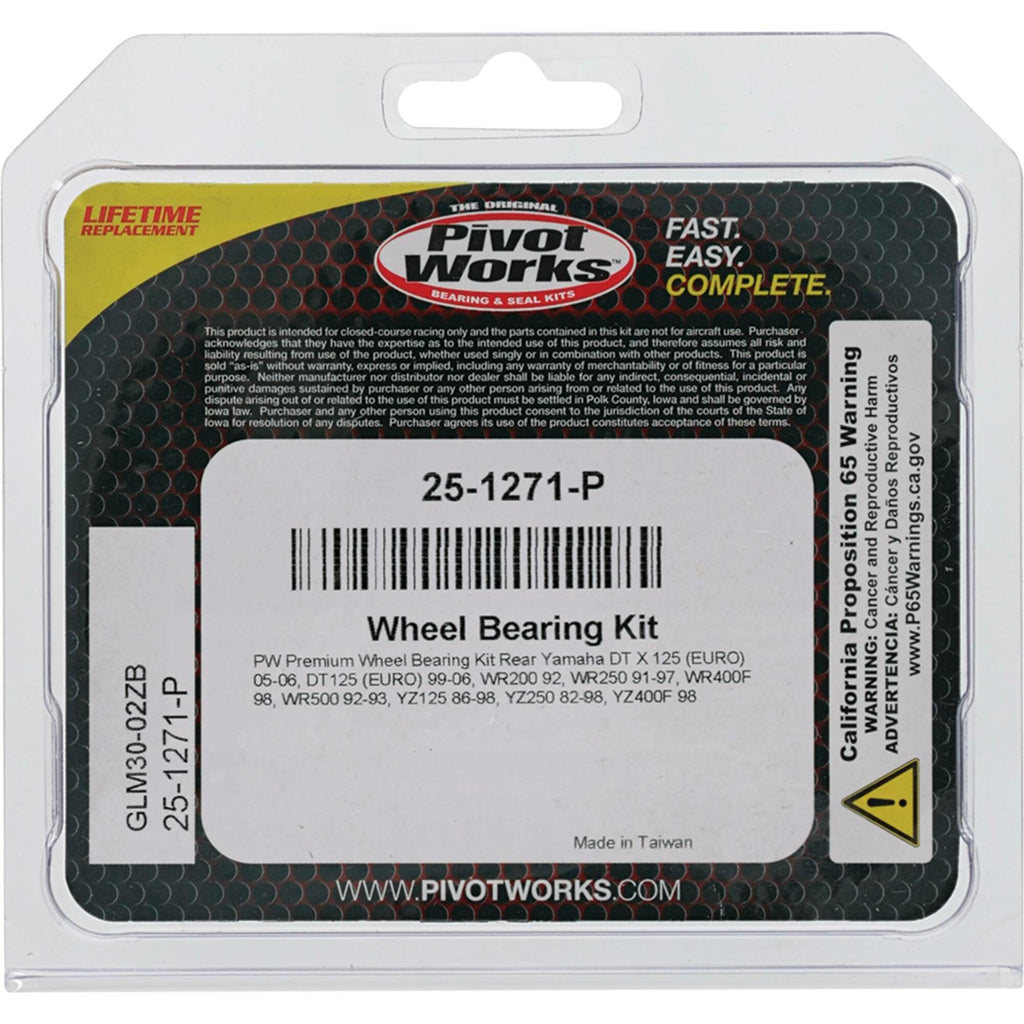 Pivot Works Wheel Bearing Kit Premium 25-1271-P for Yamaha WR200 / WR250 & More