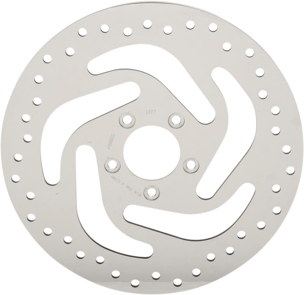Drag Specialties Polished Stainless Steel Drilled Brake Rotor