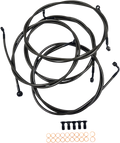 LA Choppers Standard Midnight Braided Handlebar Cable/Brake Line Kit — Mini/Ape Hanger