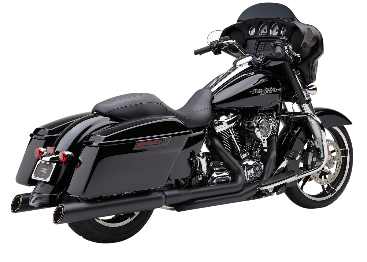 Cobra True Dual Headpipes Black FLH/FLT 17-24 6257RB for Harley-Davidson