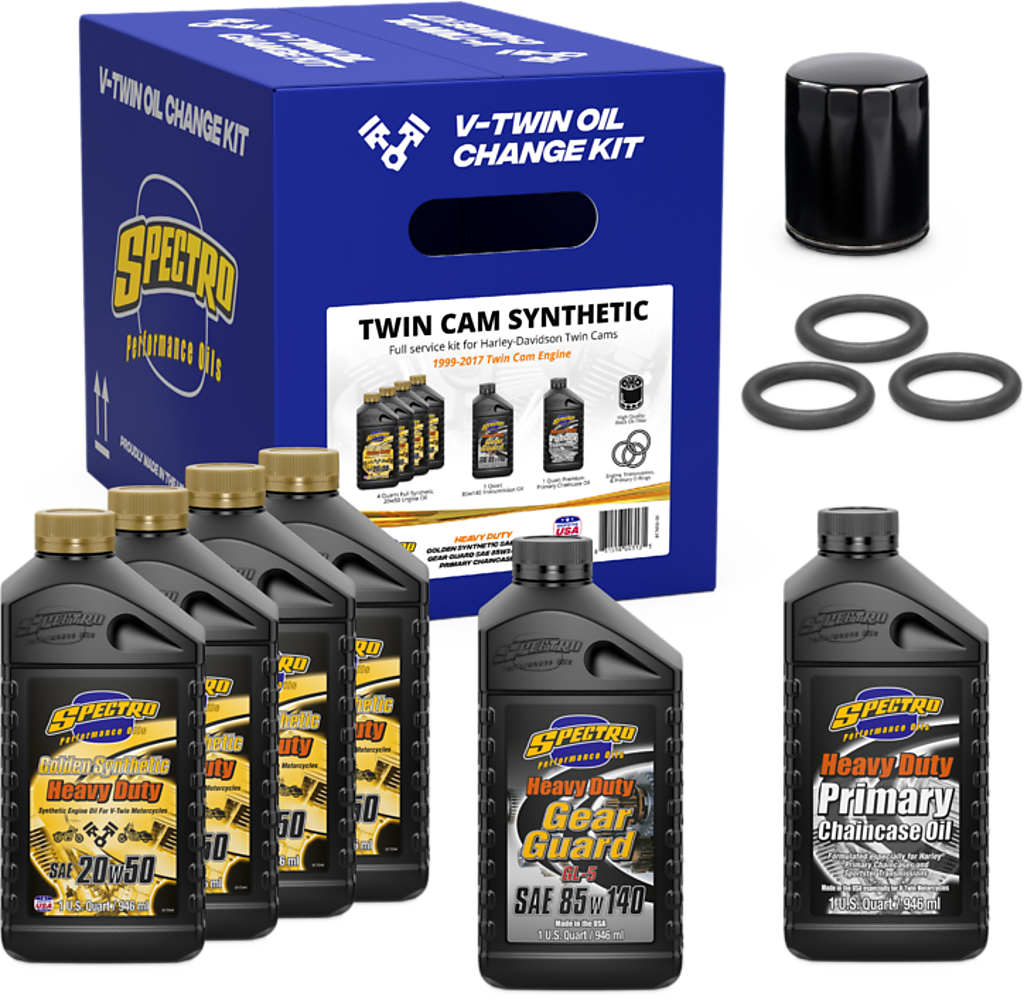Spectro V-Twin Full Oil Service Kit TC Synthetic 311476 for Harley-Davidson FLD Dyna Switchback / FLHR Road King & More
