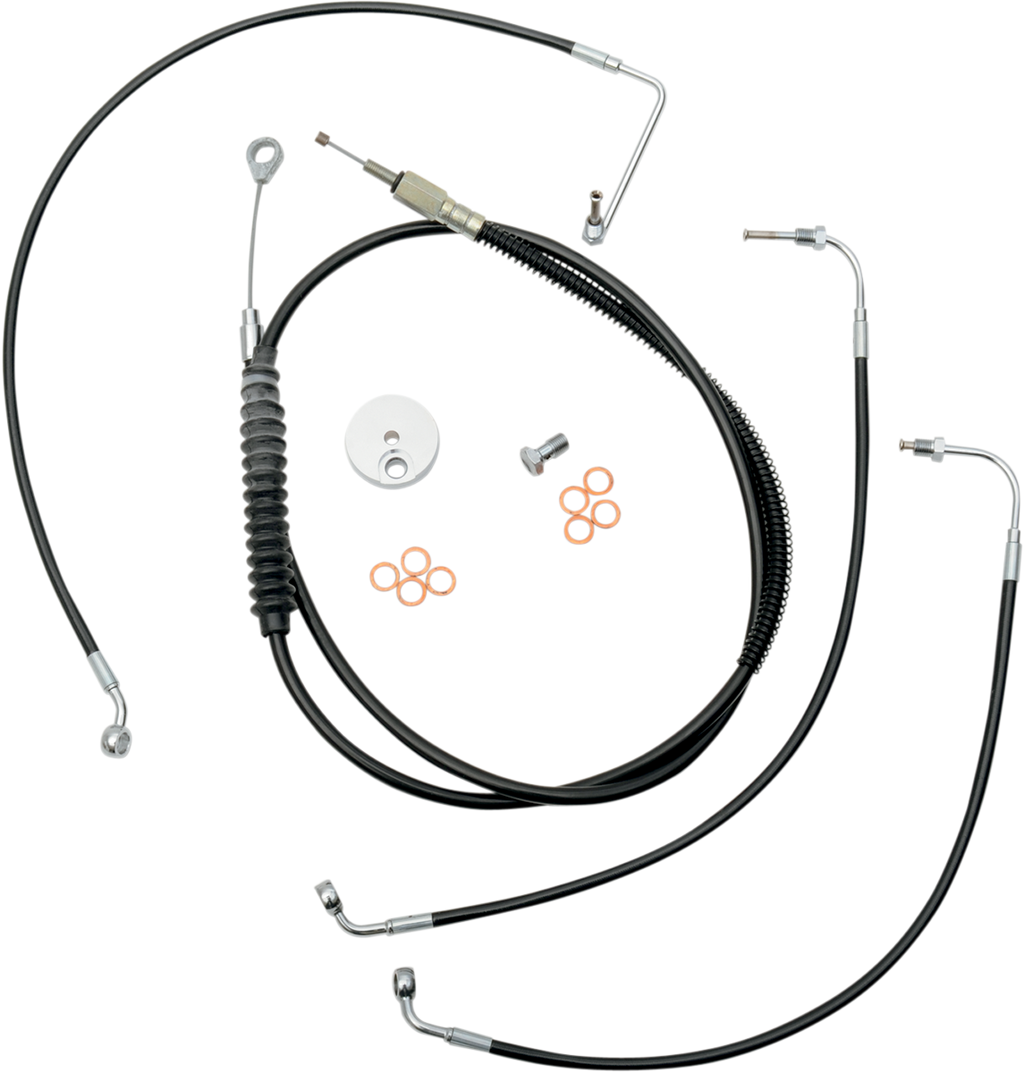 LA Choppers Standard Black Vinyl Handlebar Cable/Brake Line Kit — Ape Hanger