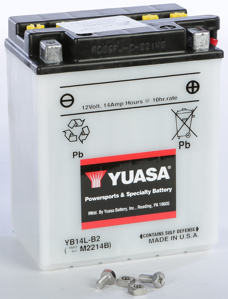 Yuasa 6V and 12V Standard Yumicron Battery Battery YB14L-B2 Conventional YUAM2214BIND for Honda / Suzuki