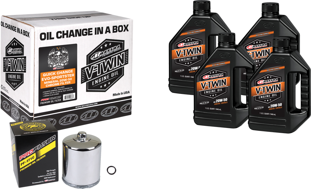 Maxima V-Twin Quick Change Oil Filter Kit