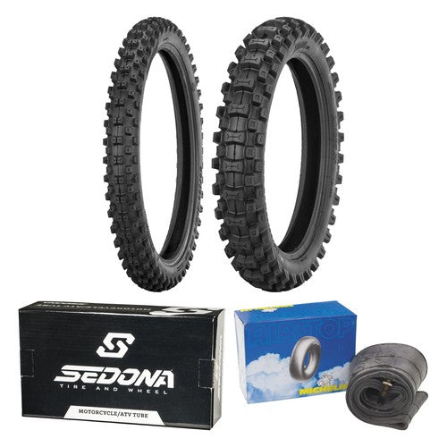 Sedona MX887IT 80/100-21 120/80-19 Tire & Tube Set for Yamaha Honda Front Rear