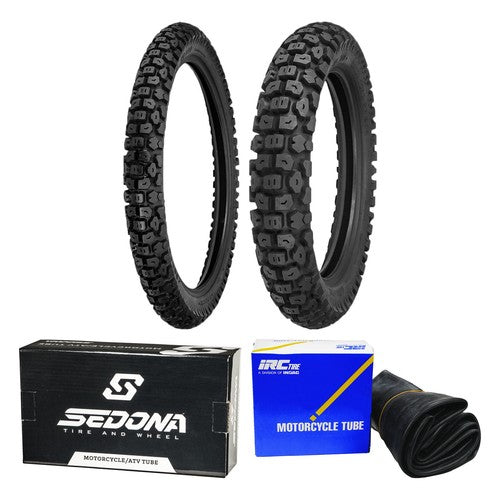 Shinko 244 Dual Sport 3.00-18 4.10-18 Tire & Tube Set for Yamaha Front Rear