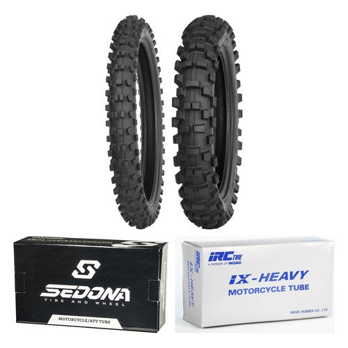 IRC VX30 90/90-21 110/100-18 Tire & Tube Set for KTM Husqvarna Front Rear