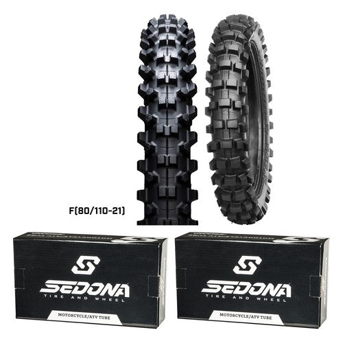 IRC M5B Evo 80/100-21 110/90-19 Tire & Tube Set for KTM Husqvarna Front Rear