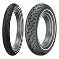 Dunlop D402 Whitewall Front Rear Tire Set MH90-21 + MU85B16 Motorcycle Tires
