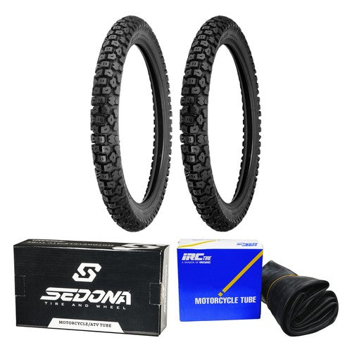 Shinko 244 Dual Sport 2.75-19 3.00-17 Tire & Tube Set for Kawasaki Front Rear