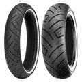 Shinko White Wall SR777 & SR777 H.d. Front Rear Tire Set 120/70-21 + 130/90B16