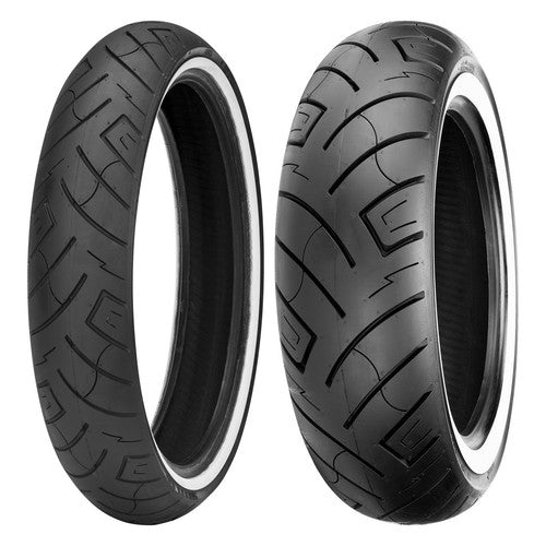 Shinko White Wall SR777 & SR777 H.d. Front Rear Tire Set 120/70-21 + 130/90B16