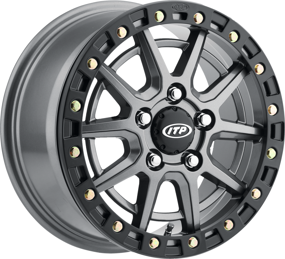 ITP Storm Series SD10 Wheel SD10 Grey/BLK Ring 15X7 5/4.5 6+1 1522850708B for Polaris RZR Pro R 4 Premium / RZR Pro R 4 Sport & More