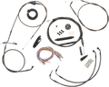 LA Choppers Complete Midnight Braided Handlebar Cable/Brake Line Kit — Mini