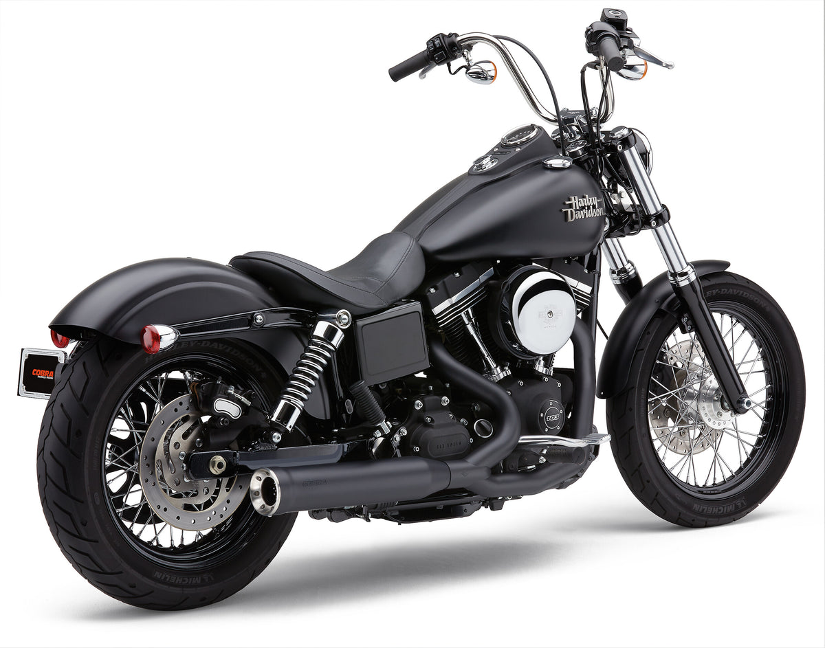 Cobra Powrpro RPT 2-1 Black/ CHRM TIP Dyna 12-17 6468B for Harley-Davidson FLD Dyna Switchback / FXDB Dyna Street Bob & More
