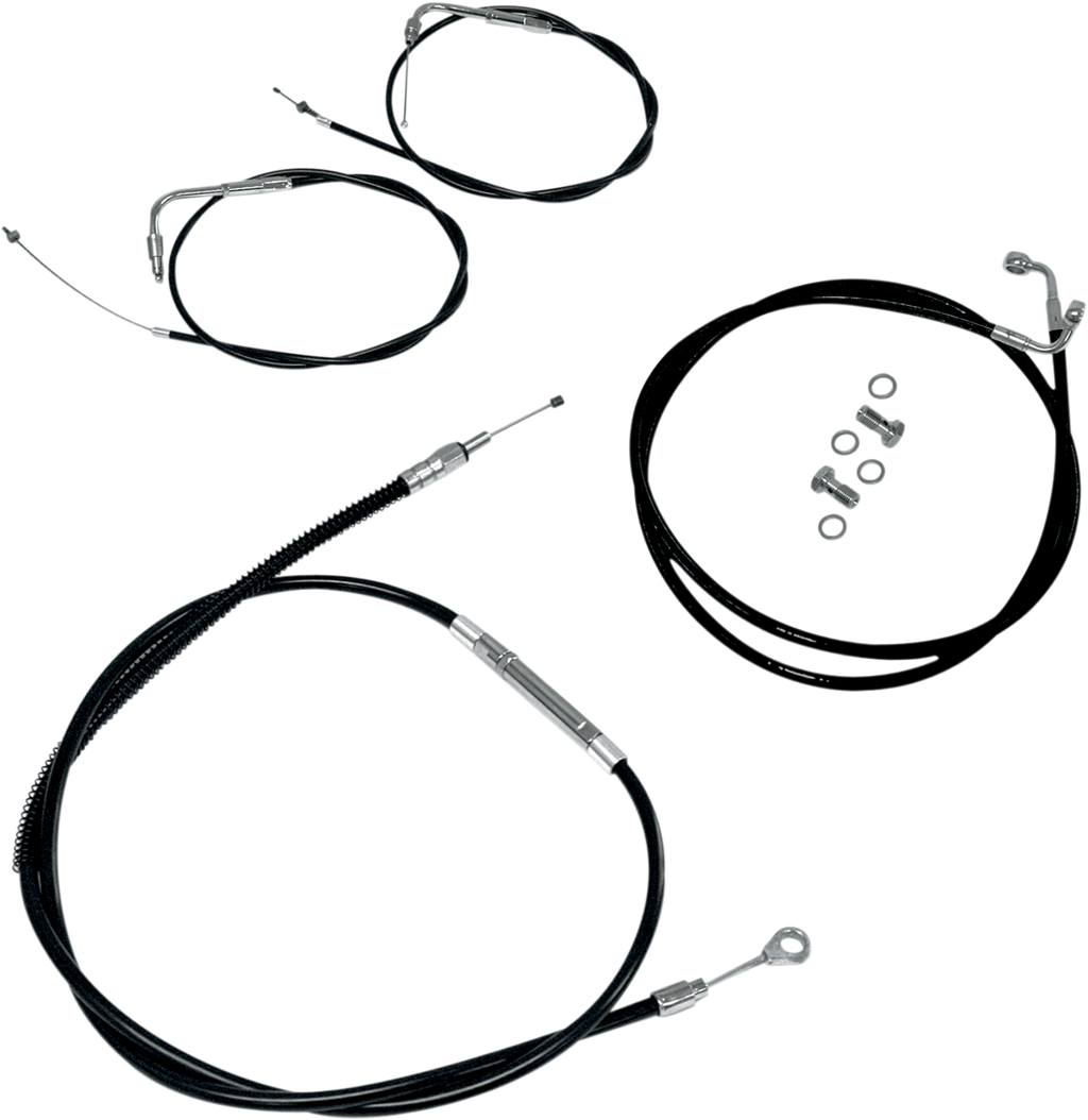 LA Choppers Standard Black Vinyl Handlebar Cable/Brake Line Kit — Ape Hanger