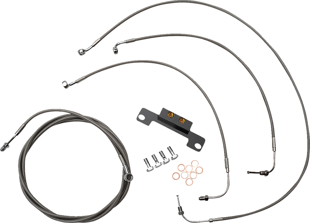 LA Choppers Standard Stainless Braided Handlebar Cable/Brake Line Kit