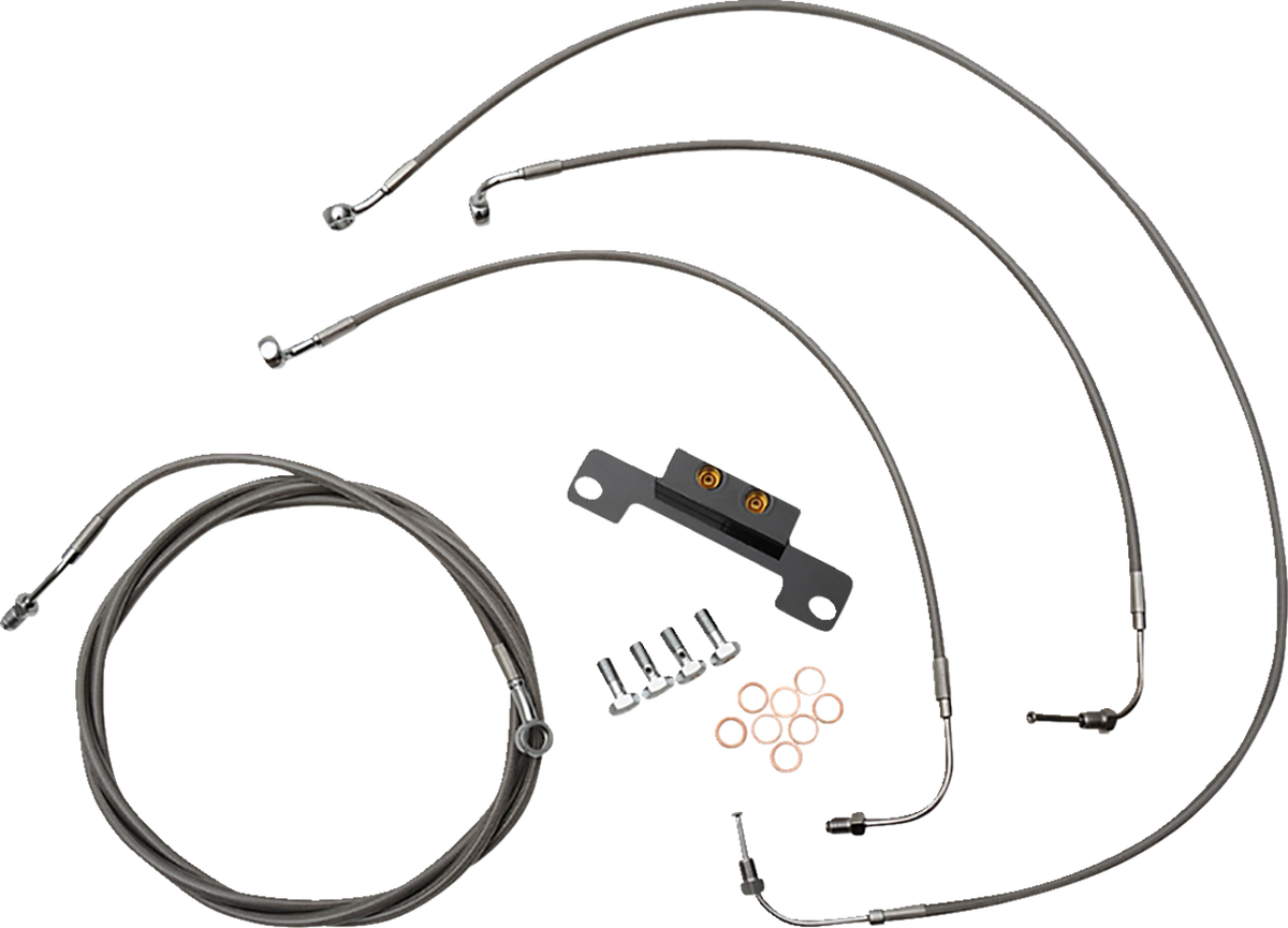 LA Choppers Standard Stainless Braided Handlebar Cable/Brake Line Kit