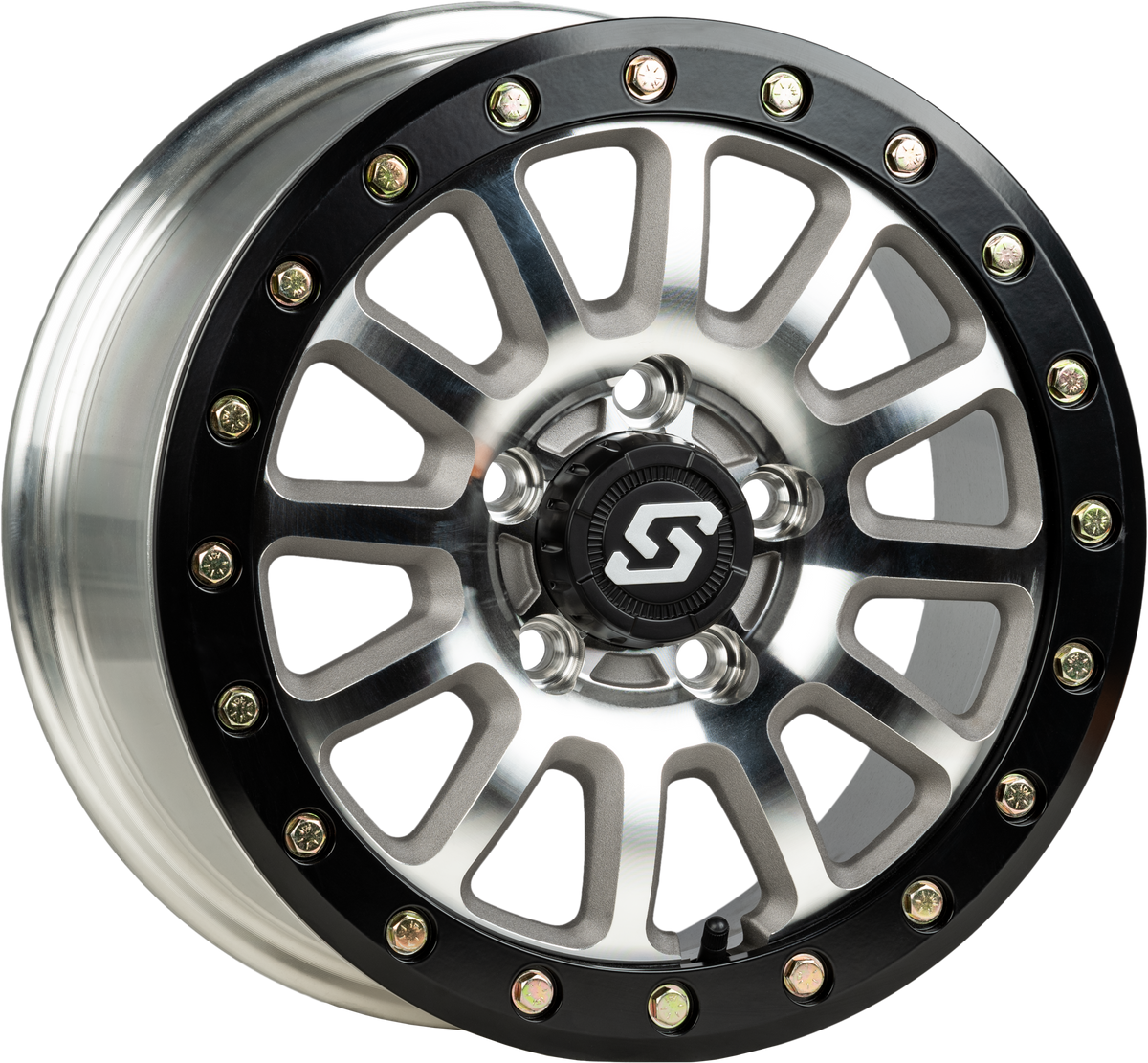 Sedona Sano BDLK Wheel 15X7 5/4.5 6+1 (+50MM) BLK/AS Cast A21MA-57012+50 for Polaris RZR Turbo R 4 Premium / RZR Turbo R 4 Sport & More
