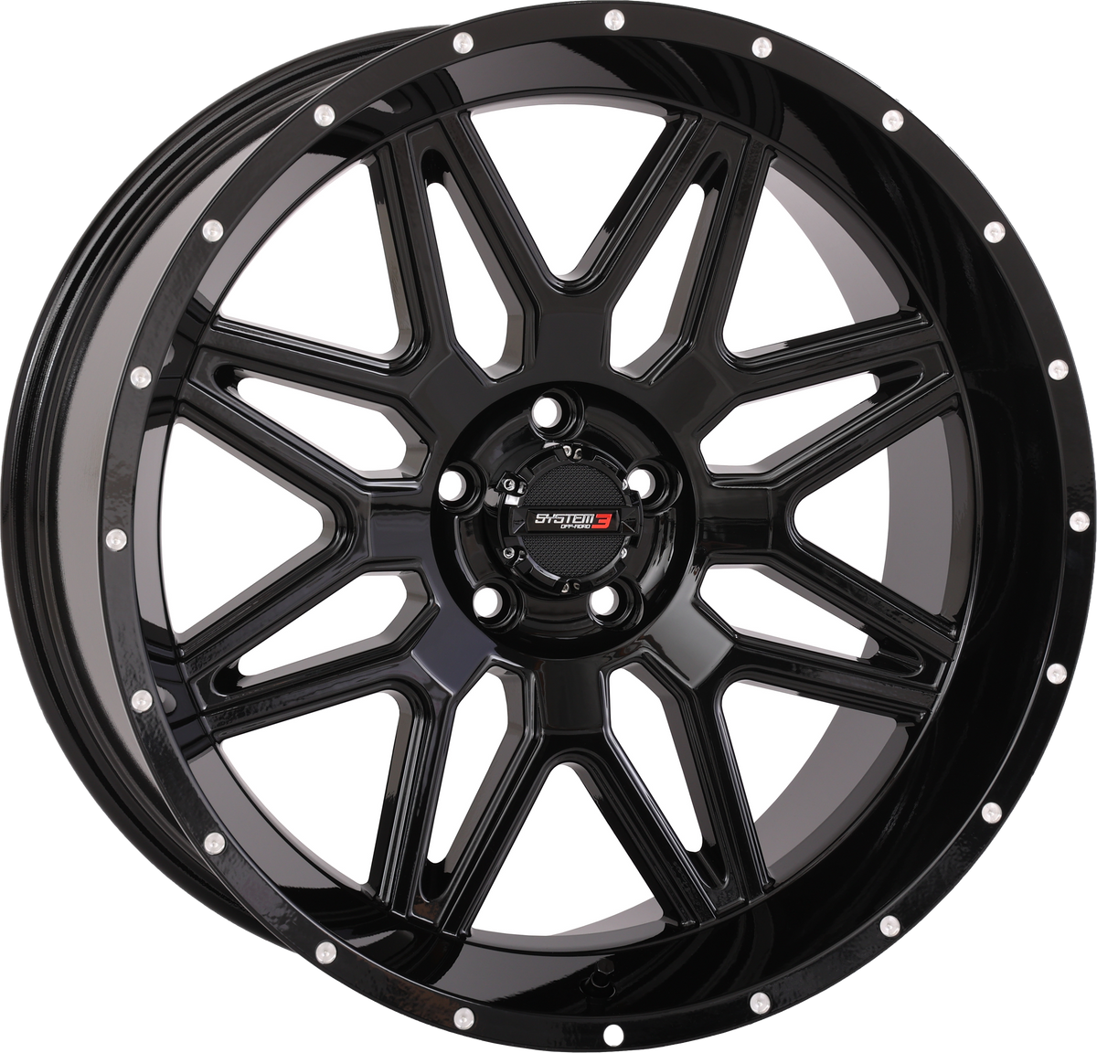 System 3 ST7 Wheel 20X9 5+4 (0MM) 5/4.5 Gloss Black 20S3-7355