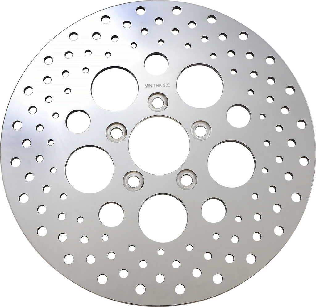 Drag Specialties Polished Stainless Steel Drilled Brake Rotor