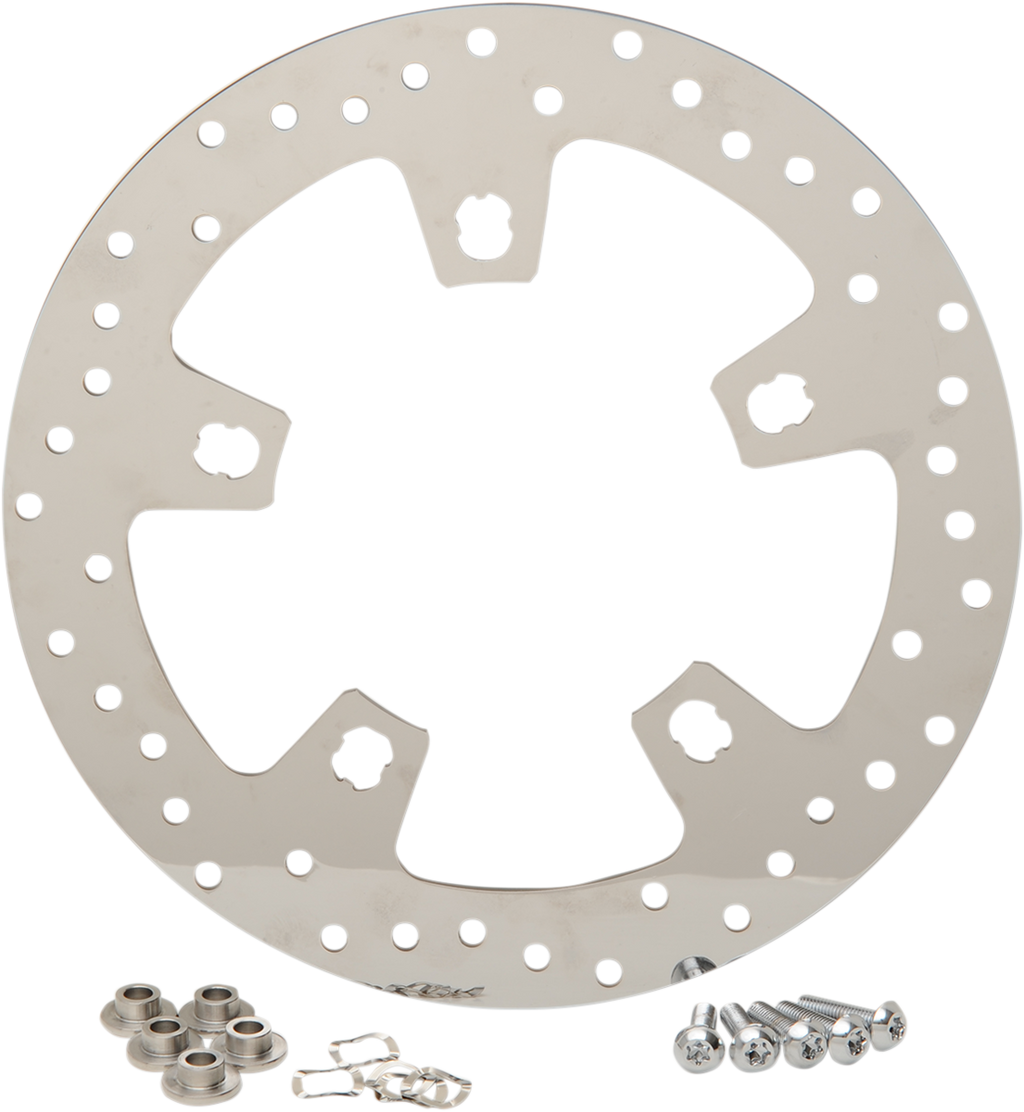 Drag Specialties Polished Stainless Steel Drilled Brake Rotor