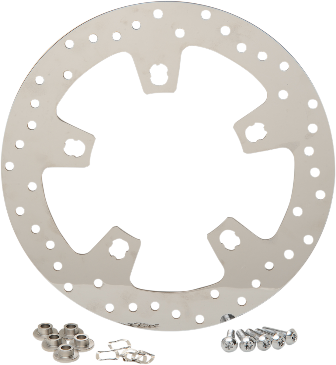Drag Specialties Polished Stainless Steel Drilled Brake Rotor