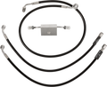 LA Choppers Black Braided Brake Line Kit