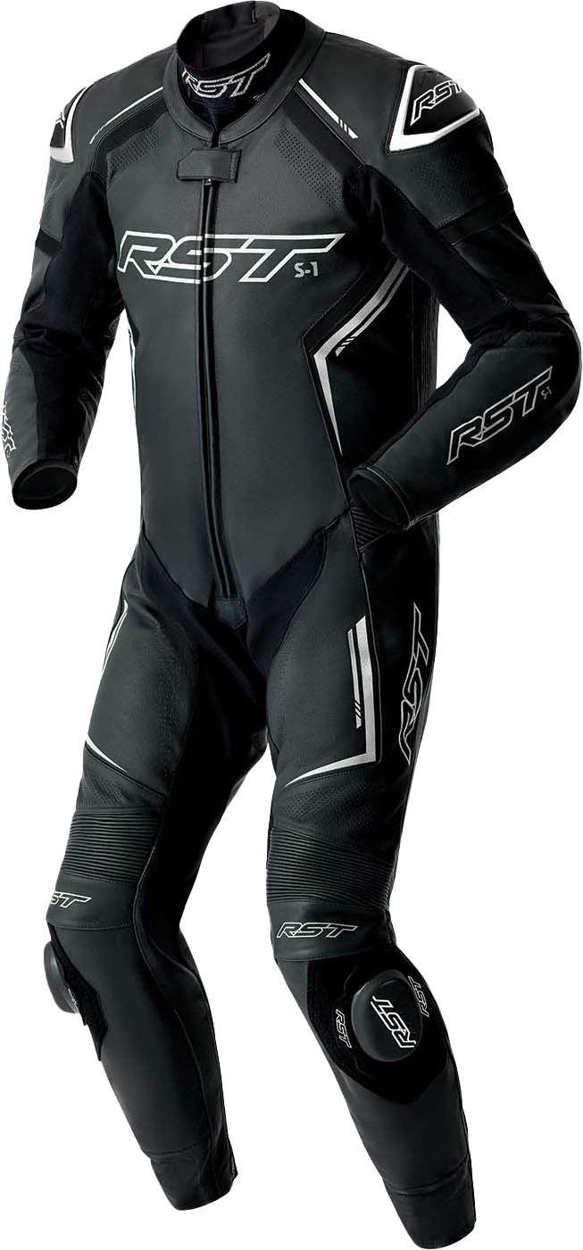 RST S1 D3O Suit BLK/WHI Leather 2X 103604WHI-48