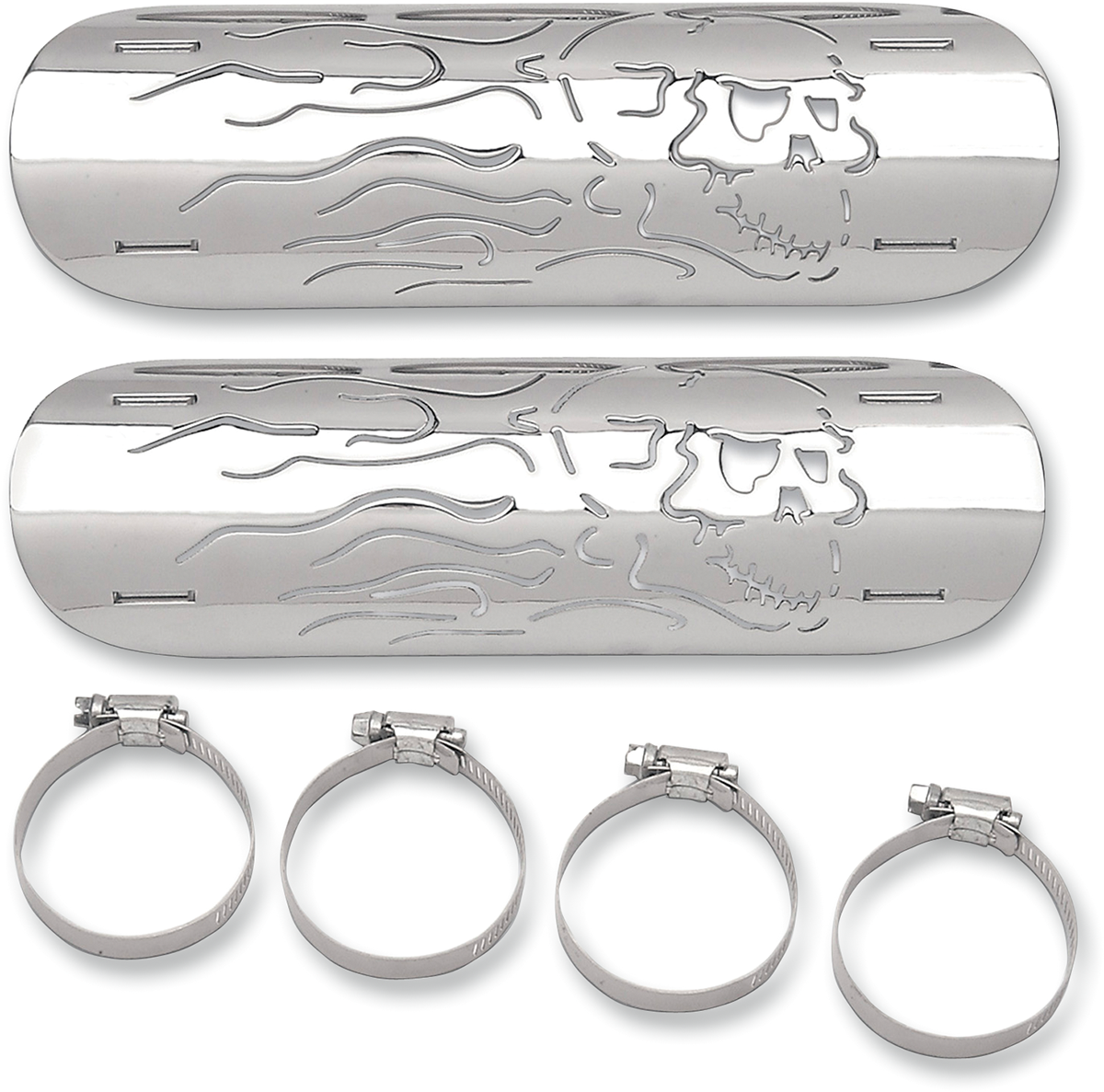 Drag Specialties Flaming Skull Heat Shields