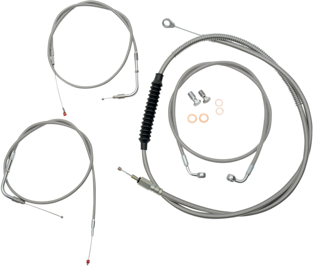LA Choppers Standard Stainless Braided Handlebar Cable/Brake Line Kit