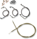 LA Choppers Standard Stainless Braided Handlebar Cable/Brake Line Kit