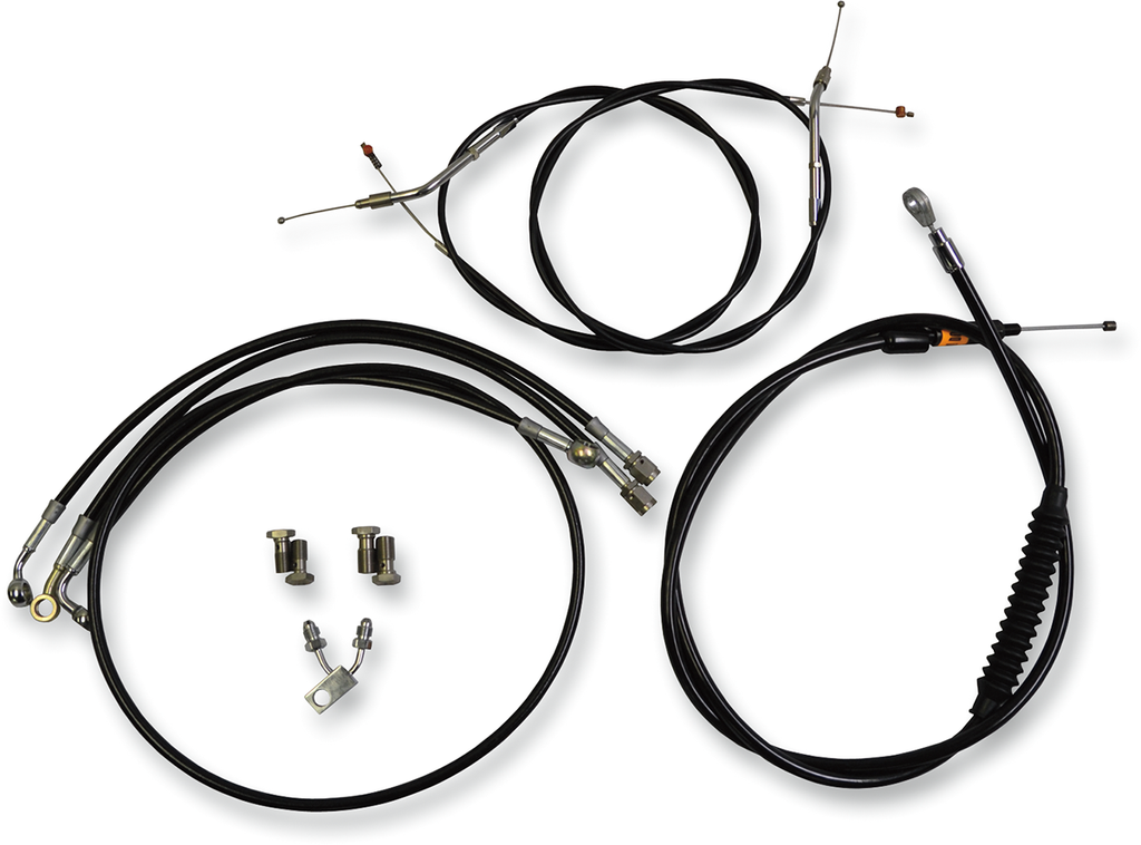 LA Choppers Standard Black Vinyl Handlebar Cable/Brake Line Kit — Ape Hanger