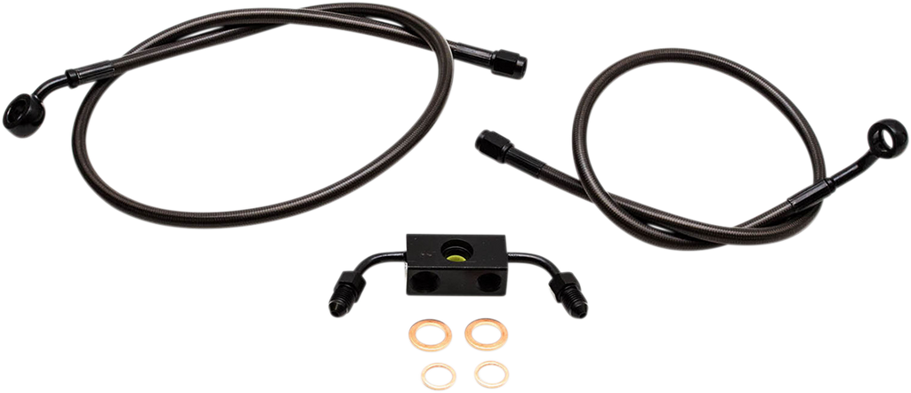 LA Choppers Midnight Braided Brake Line Kit