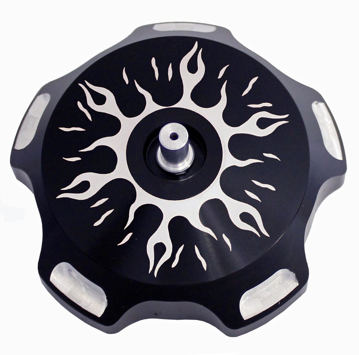 ModQuad Billet Gas Cap (Black Flames) GC1-FRBLK for Yamaha YFM700 Raptor / YFM700R Raptor & More
