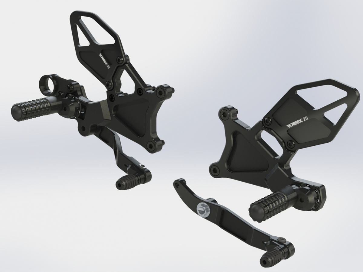 Vortex Rear Set Complete BLK RS634K for Yamaha YZF-R6 2006-2021