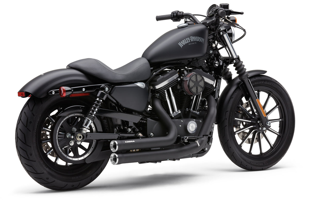 Cobra Speedster Shorts RPT Black Sportsters 14-22 6785B for Harley-Davidson