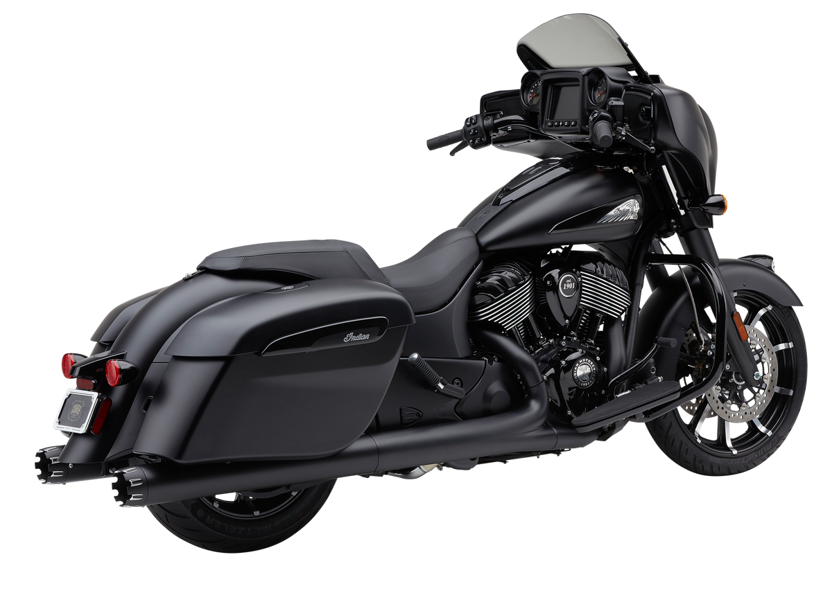 Cobra 4" NH Dual CUT Slip-ONS Black GEN-1 Bag 5206B for Indian Chieftain / Chieftain Classic & More