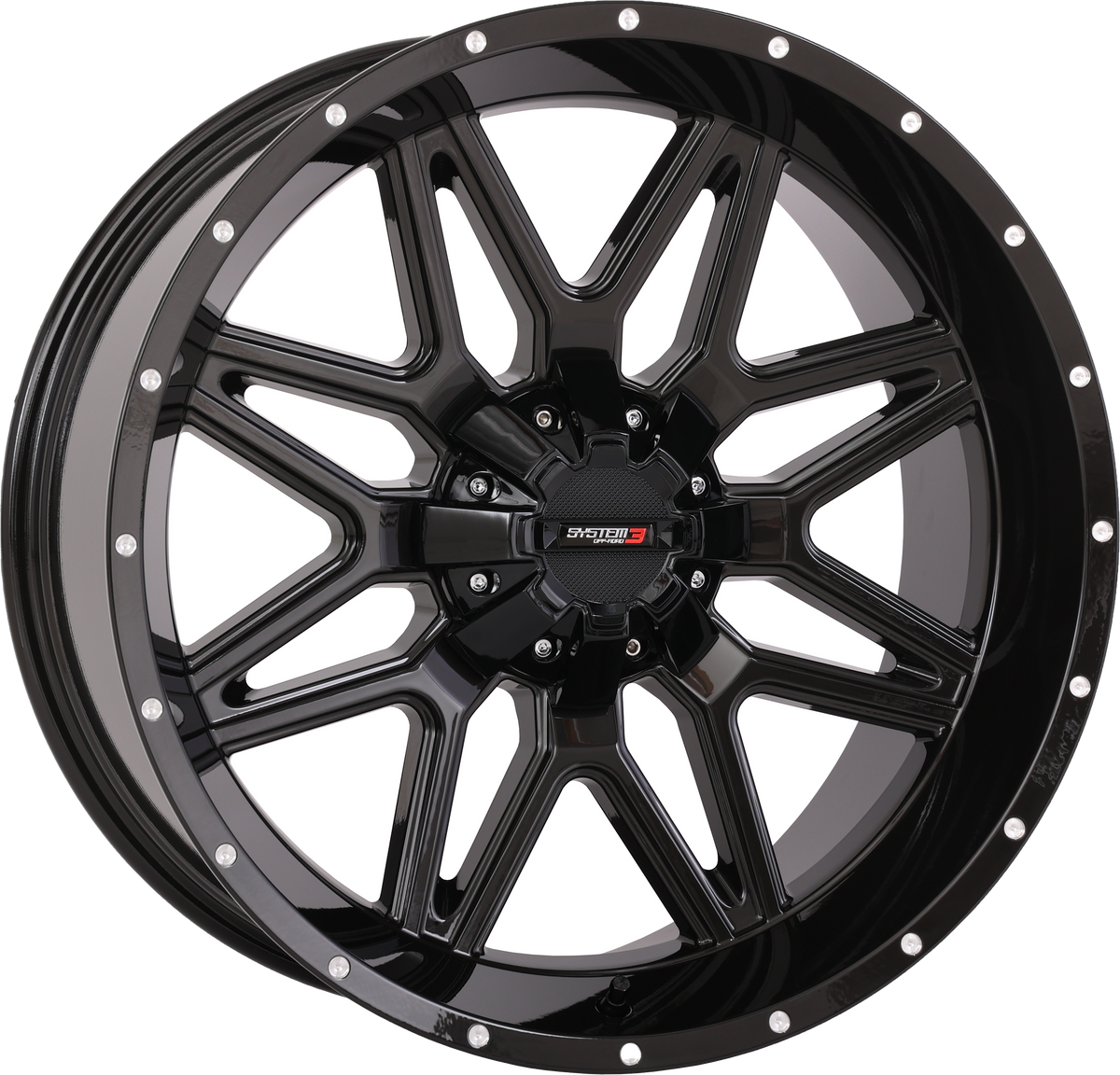System 3 ST7 Wheel 20X9 5+4 (0MM) 4/137 & 4/156 Gloss Black 20S3-7335