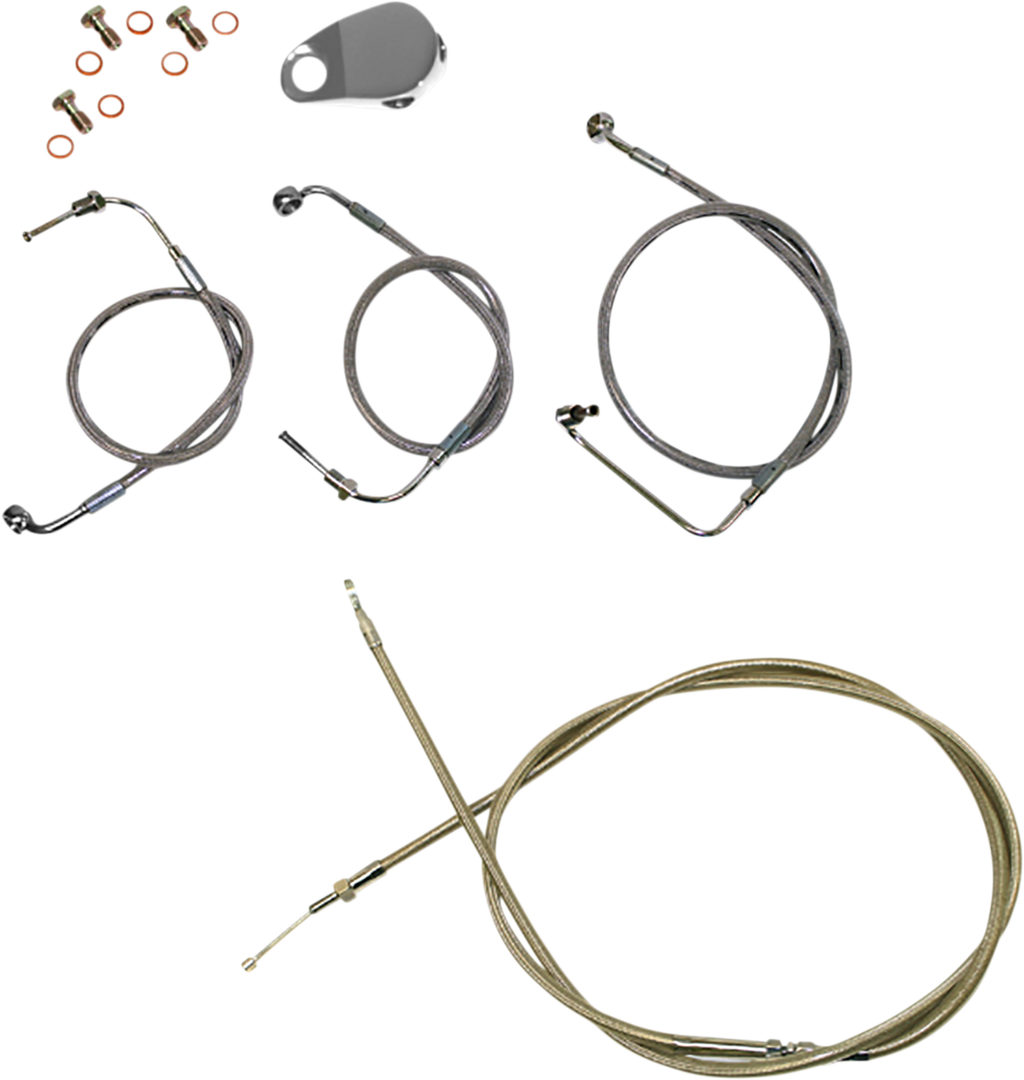 LA Choppers Standard Stainless Braided Handlebar Cable/Brake Line Kit